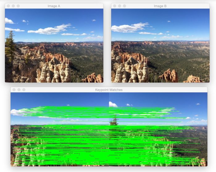 panorama stitcher for four images python open cv